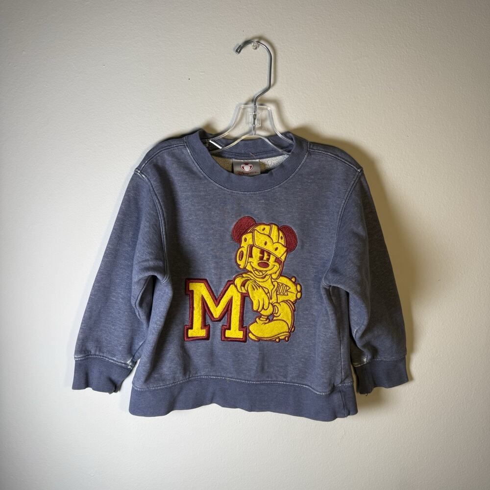 Vintage Disney Store Mickey Mouse Sweatshirt Kids 2T XXS 90s Football Sports